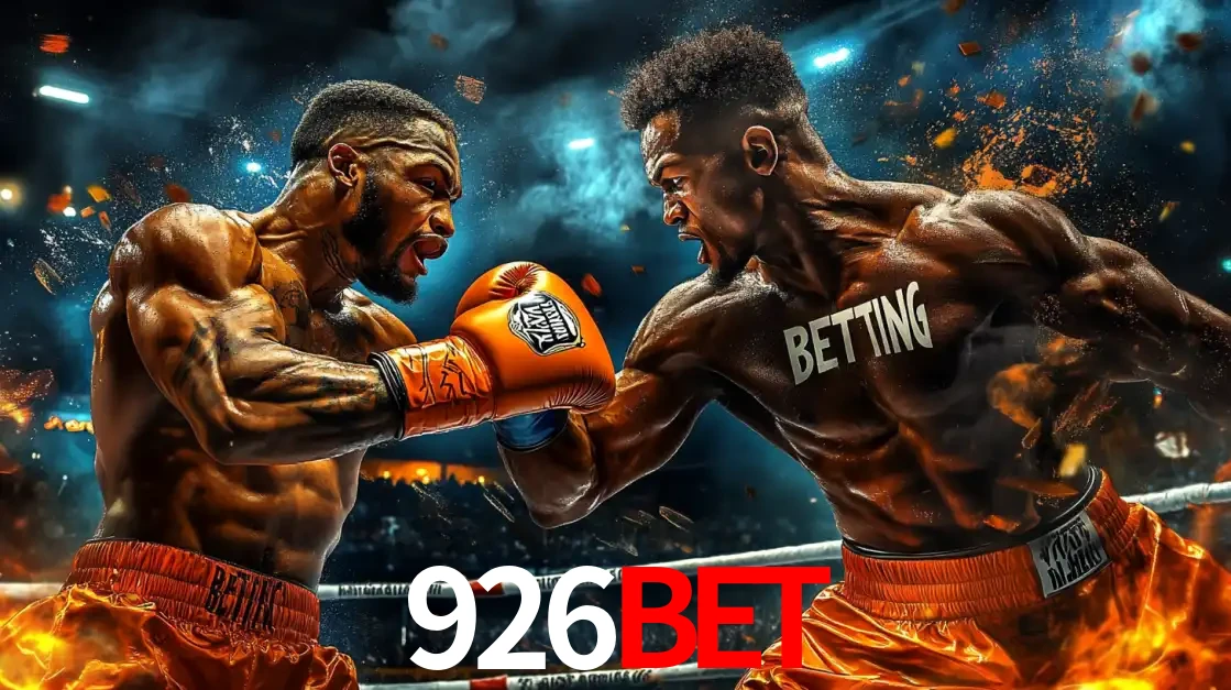 Dois boxeadores em uma luta intensa e explosiva, representando a adrenalina e as oportunidades de apostas em esportes de combate disponíveis na plataforma 926bet.