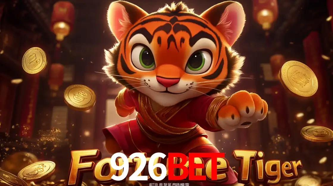 O carismático mascote do jogo de slot Fortune Tiger, um tigre fofo em pose de artes marciais, pronto para trazer sorte e multiplicadores de ganhos no cassino online 926bet.
